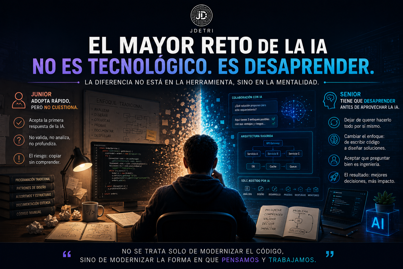 El mayor reto de la IA no es tecnológico. Es desaprender.