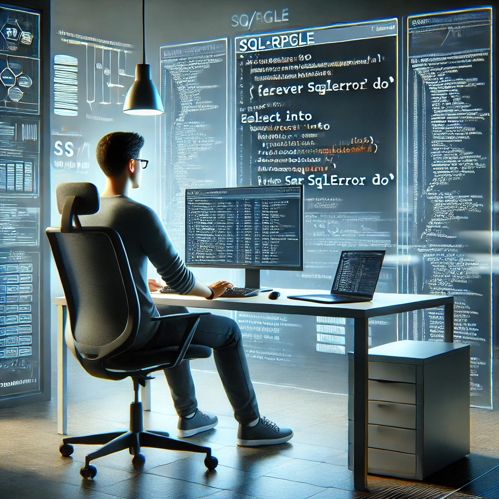SQLRPGLE developer working on embedded SQL code
