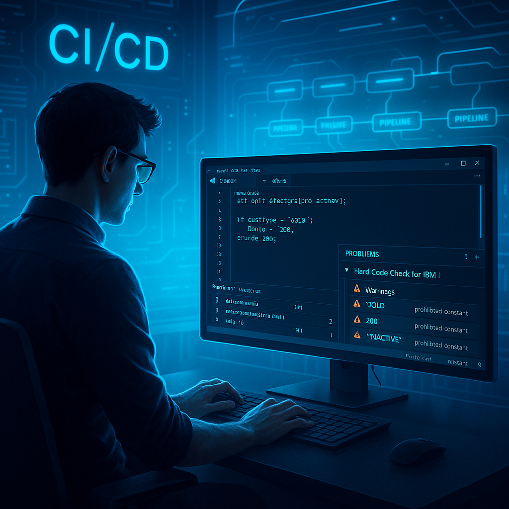 Desarrollador usando Hard Code Check en VS Code